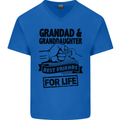 Grandad and Granddaughter Grandparent's Day Mens V-Neck Cotton T-Shirt Royal Blue