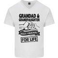 Grandad and Granddaughter Grandparent's Day Mens V-Neck Cotton T-Shirt White