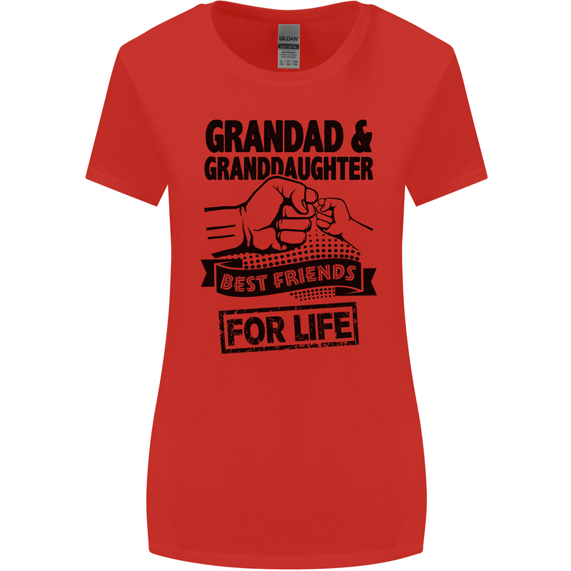 Grandad and Granddaughter Grandparent's Day Womens Wider Cut T-Shirt Red