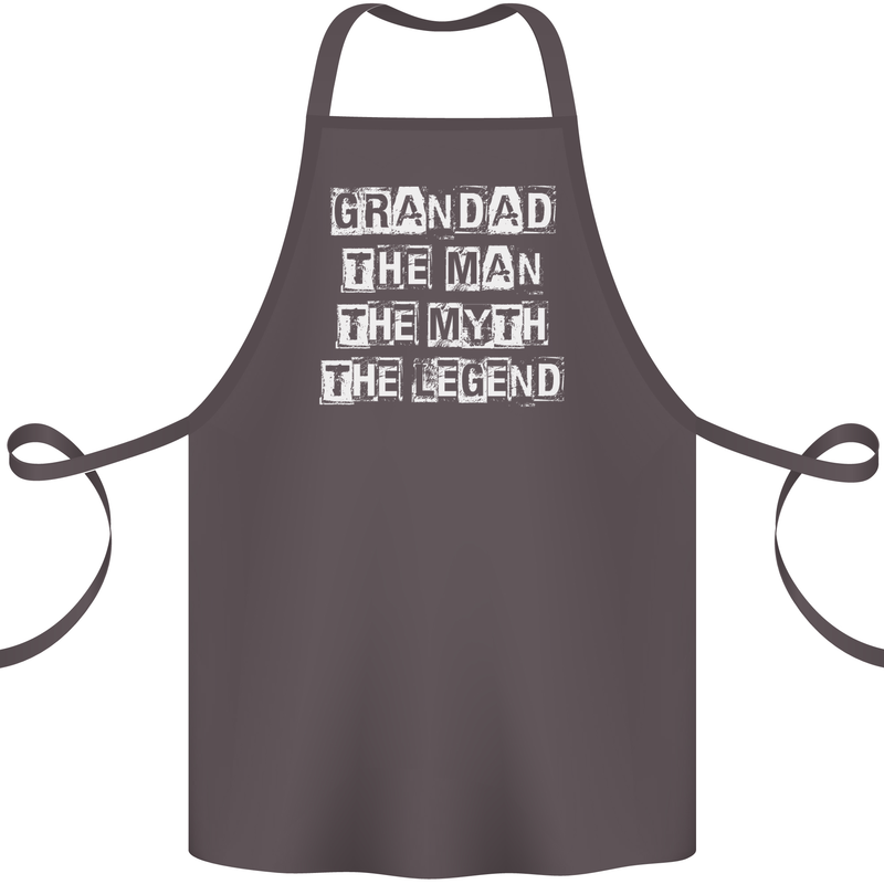 Grandad the Man Myth Legend Funny Cotton Apron 100% Organic Dark Grey