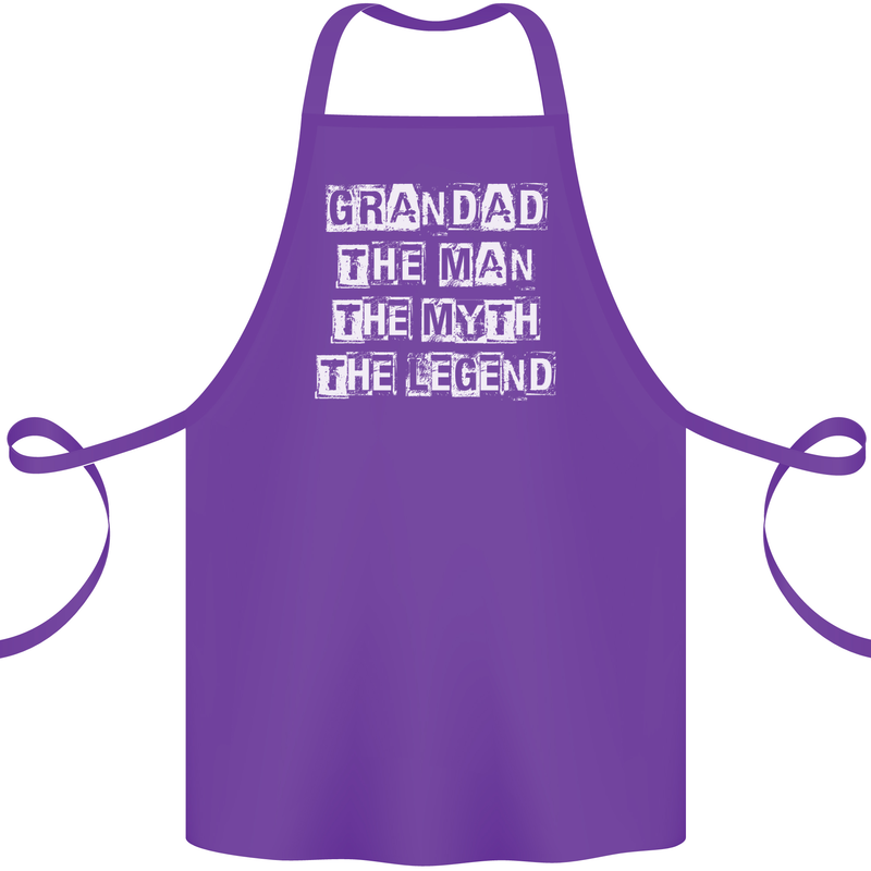 Grandad the Man Myth Legend Funny Cotton Apron 100% Organic Purple