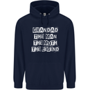 Grandad the Man Myth Legend Funny Mens 80% Cotton Hoodie Navy Blue