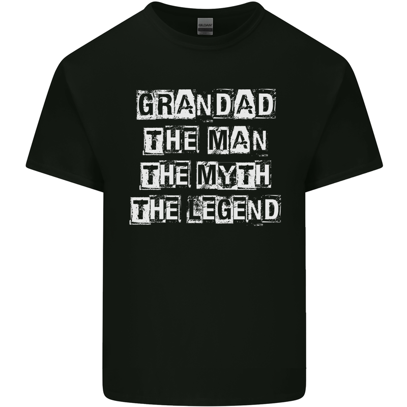Grandad the Man Myth Legend Funny Mens Cotton T-Shirt Tee Top Black