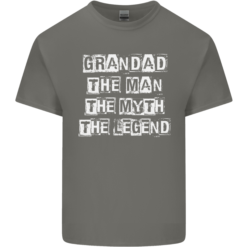 Grandad the Man Myth Legend Funny Mens Cotton T-Shirt Tee Top Charcoal