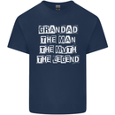 Grandad the Man Myth Legend Funny Mens Cotton T-Shirt Tee Top Navy Blue