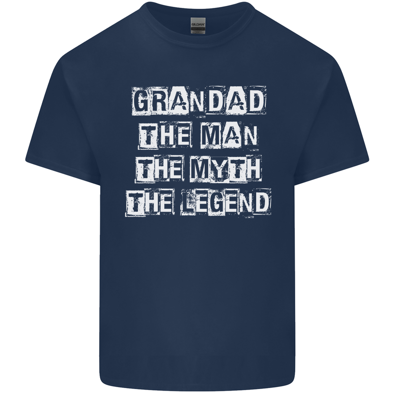 Grandad the Man Myth Legend Funny Mens Cotton T-Shirt Tee Top Navy Blue