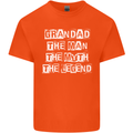 Grandad the Man Myth Legend Funny Mens Cotton T-Shirt Tee Top Orange