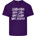 Grandad the Man Myth Legend Funny Mens Cotton T-Shirt Tee Top Purple