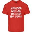 Grandad the Man Myth Legend Funny Mens Cotton T-Shirt Tee Top Red