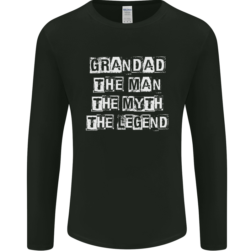 Grandad the Man Myth Legend Funny Mens Long Sleeve T-Shirt Black