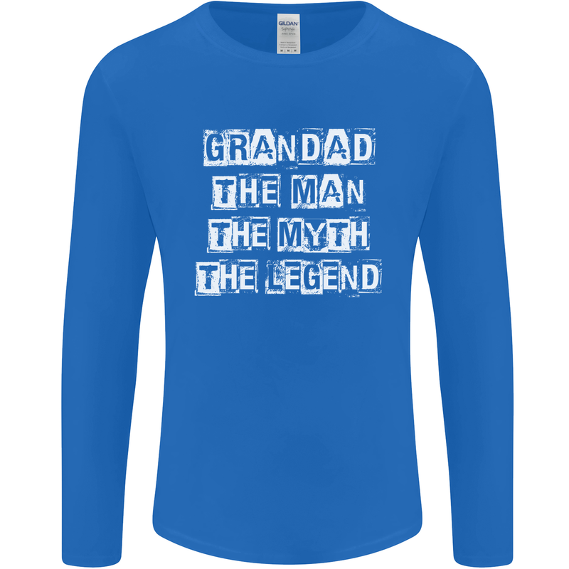 Grandad the Man Myth Legend Funny Mens Long Sleeve T-Shirt Royal Blue