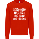 Grandad the Man Myth Legend Funny Mens Sweatshirt Jumper Bright Red