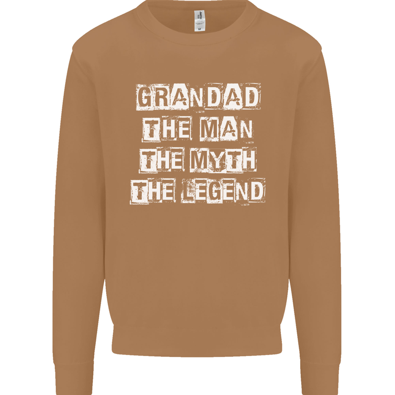 Grandad the Man Myth Legend Funny Mens Sweatshirt Jumper Caramel Latte
