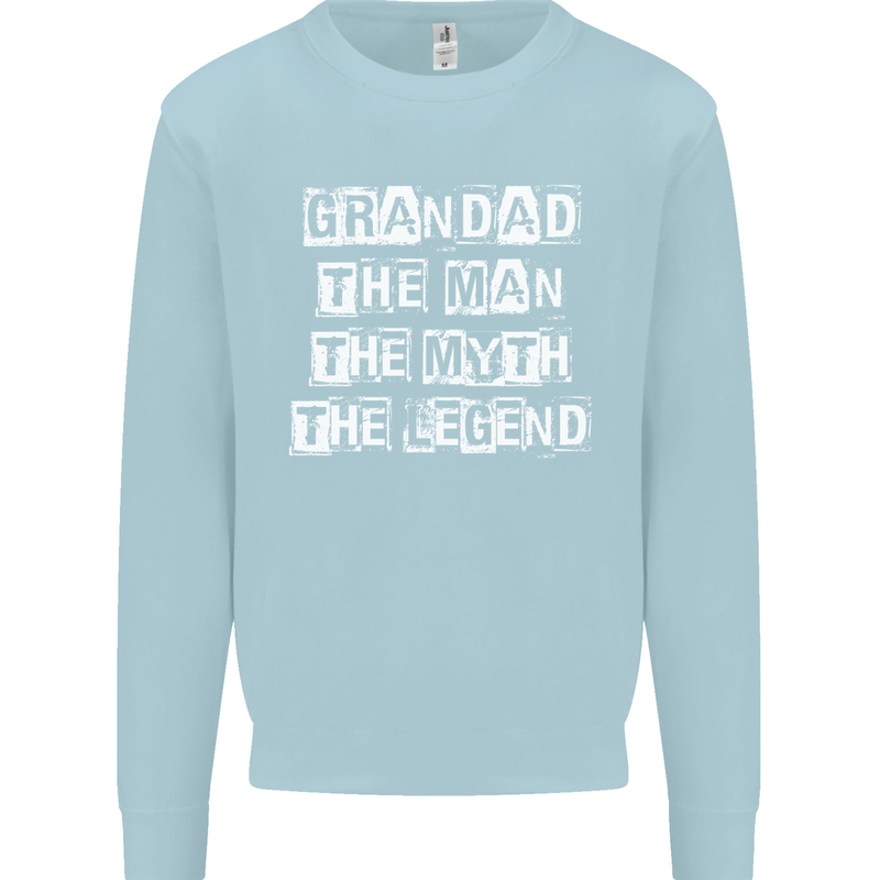 Grandad the Man Myth Legend Funny Mens Sweatshirt Jumper Light Blue