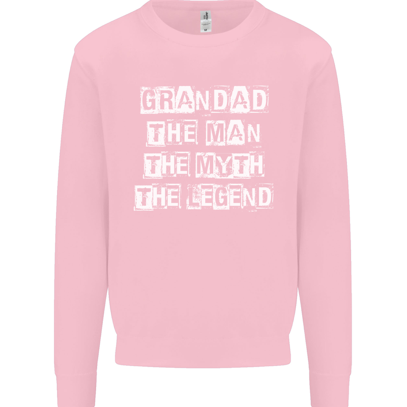 Grandad the Man Myth Legend Funny Mens Sweatshirt Jumper Light Pink