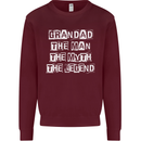 Grandad the Man Myth Legend Funny Mens Sweatshirt Jumper Maroon