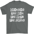 Grandad the Man Myth Legend Funny Mens T-Shirt Cotton Gildan Charcoal