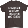 Grandad the Man Myth Legend Funny Mens T-Shirt Cotton Gildan Dark Chocolate