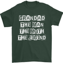 Grandad the Man Myth Legend Funny Mens T-Shirt Cotton Gildan Forest Green