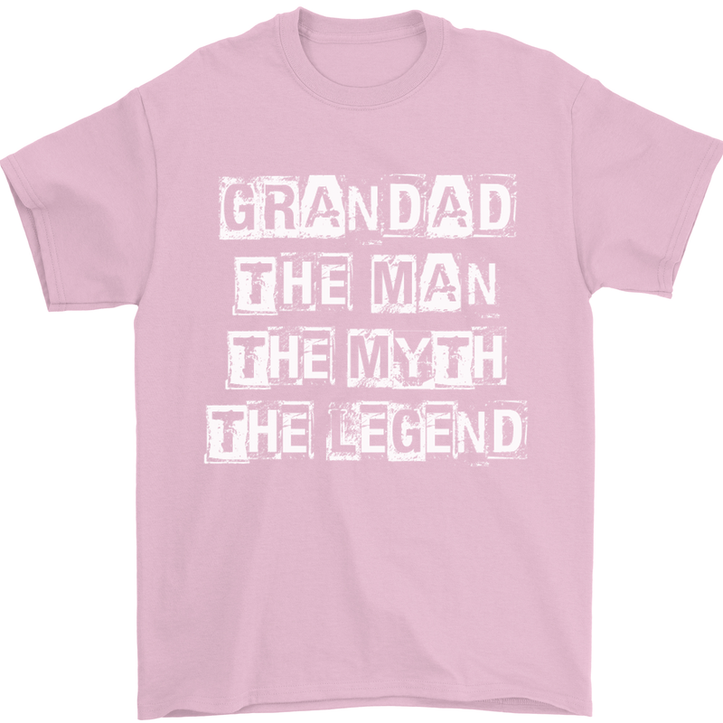 Grandad the Man Myth Legend Funny Mens T-Shirt Cotton Gildan Light Pink