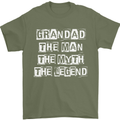 Grandad the Man Myth Legend Funny Mens T-Shirt Cotton Gildan Military Green