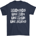 Grandad the Man Myth Legend Funny Mens T-Shirt Cotton Gildan Navy Blue