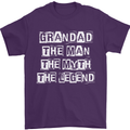 Grandad the Man Myth Legend Funny Mens T-Shirt Cotton Gildan Purple