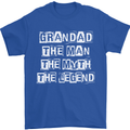 Grandad the Man Myth Legend Funny Mens T-Shirt Cotton Gildan Royal Blue