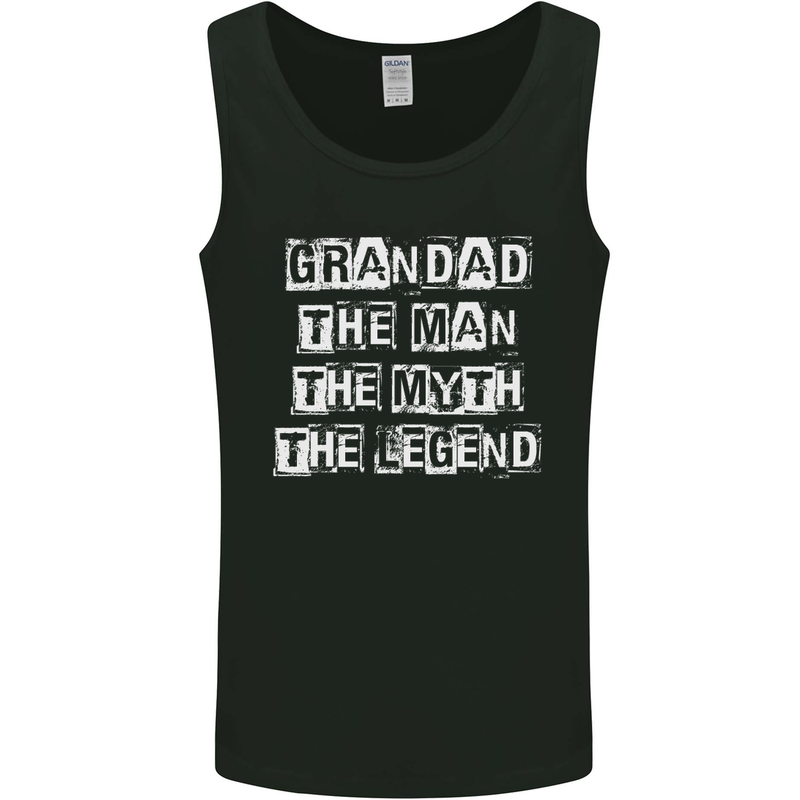 Grandad the Man Myth Legend Funny Mens Vest Tank Top Black