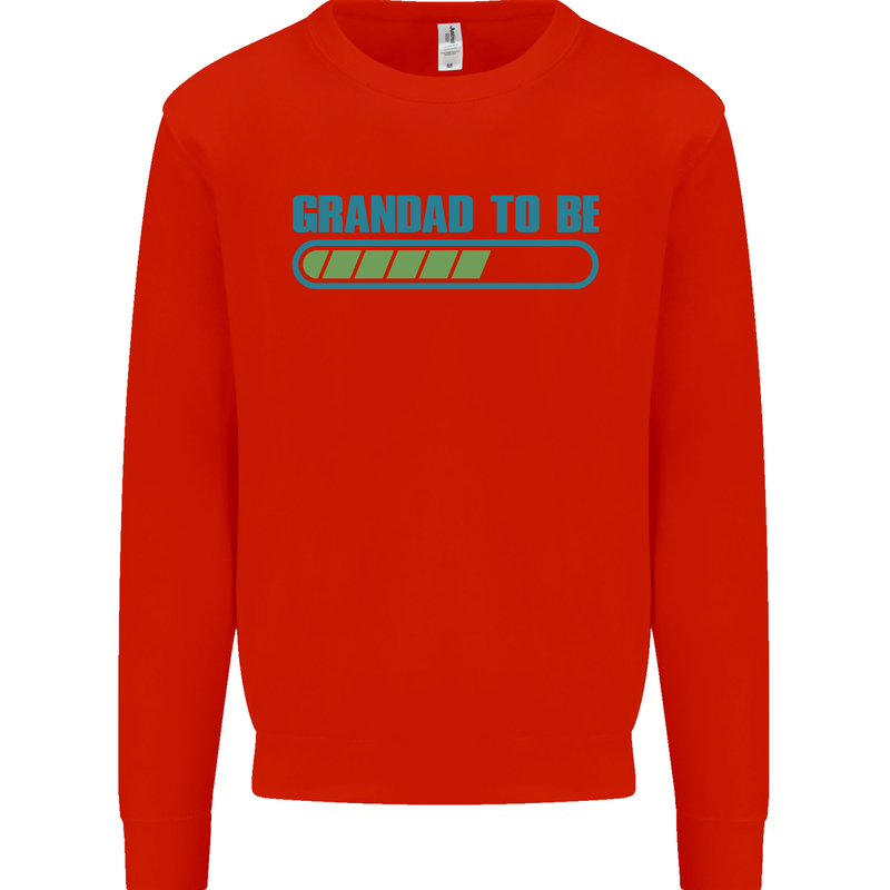 Grandad to Be Newborn Baby Grandparent Mens Sweatshirt Jumper Bright Red