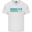 Grandad to Be Newborn Baby Grandparent Mens V-Neck Cotton T-Shirt White