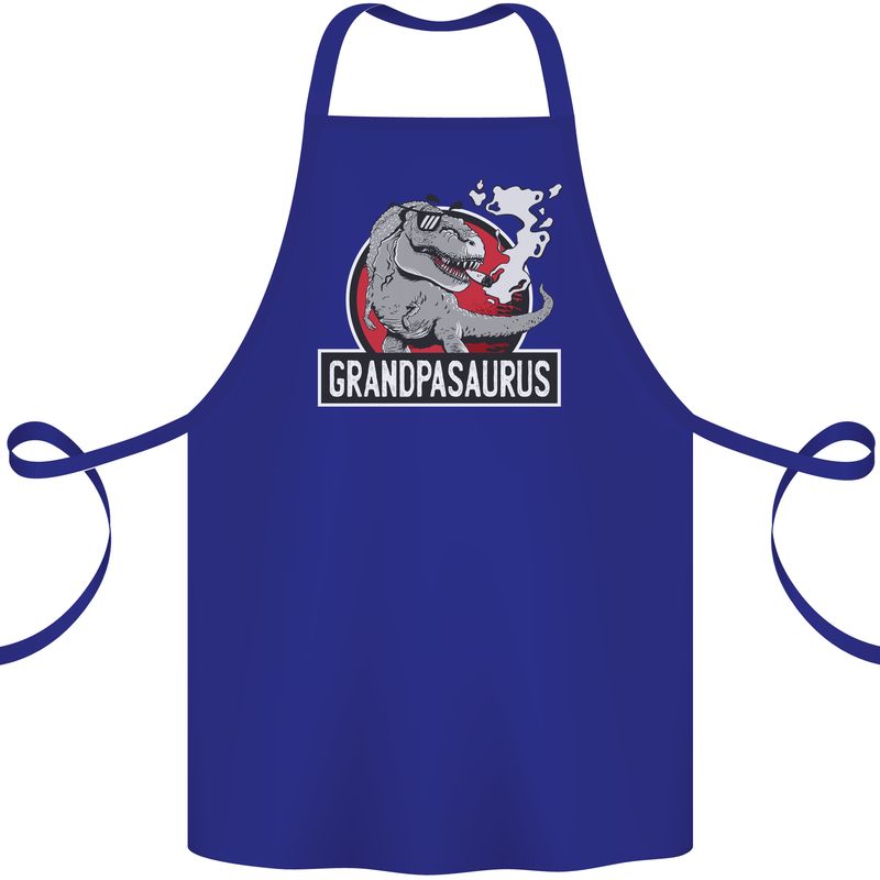 Grandpa Grandpasaurus Grandparent's Day Cotton Apron 100% Organic Royal Blue