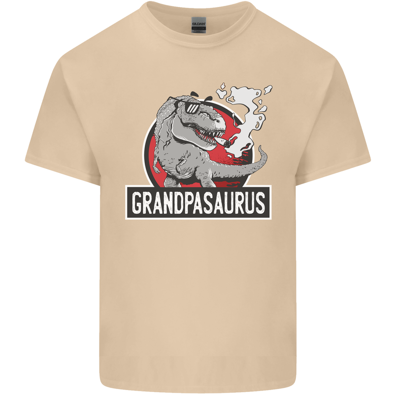Grandpa Grandpasaurus Grandparent's Day Mens Cotton T-Shirt Tee Top Sand