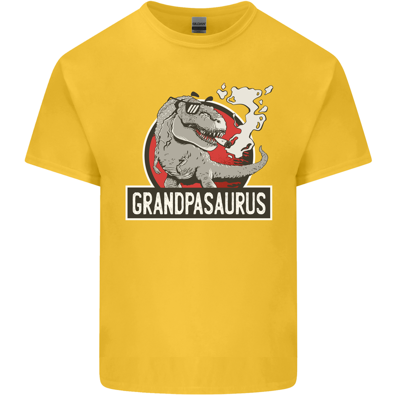 Grandpa Grandpasaurus Grandparent's Day Mens Cotton T-Shirt Tee Top Yellow
