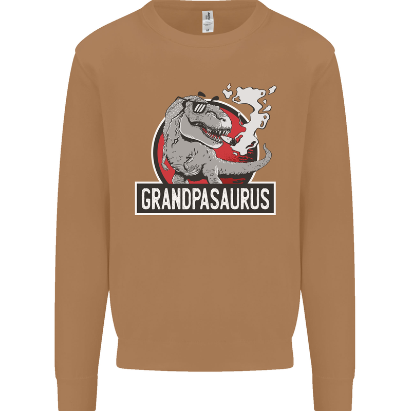 Grandpa Grandpasaurus Grandparent's Day Mens Sweatshirt Jumper Caramel Latte