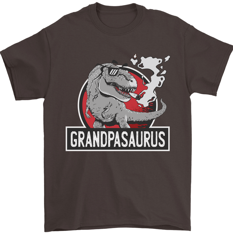 Grandpa Grandpasaurus Grandparent's Day Mens T-Shirt Cotton Gildan Dark Chocolate