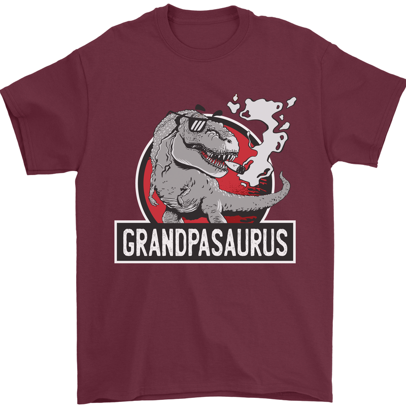 Grandpa Grandpasaurus Grandparent's Day Mens T-Shirt Cotton Gildan Maroon