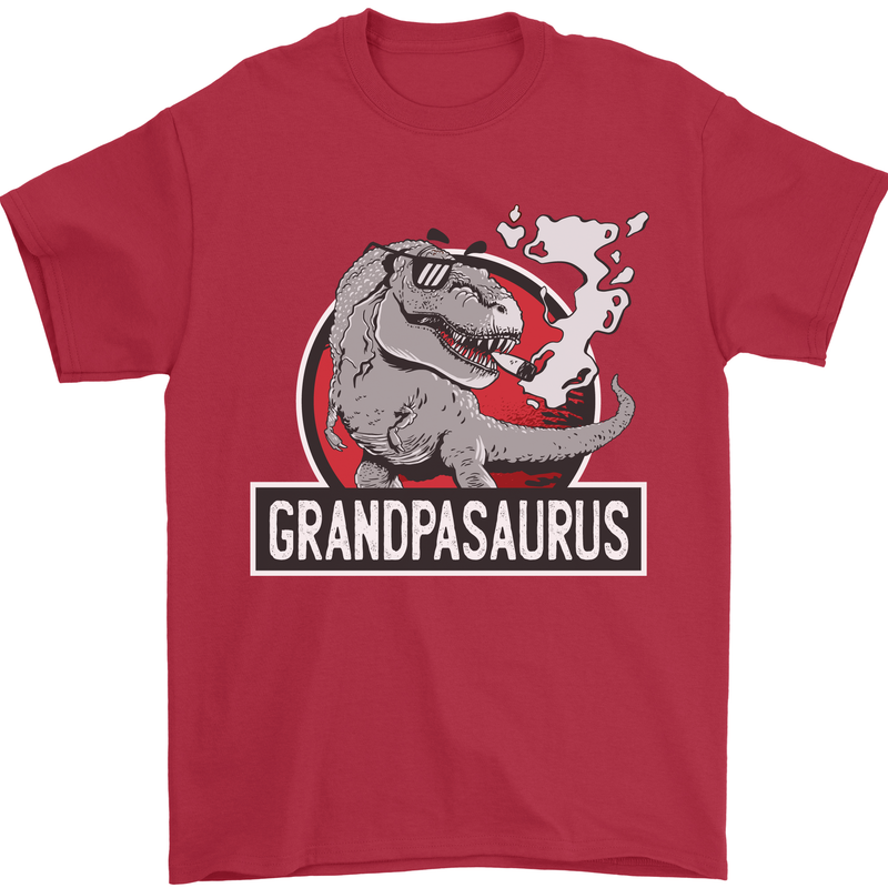 Grandpa Grandpasaurus Grandparent's Day Mens T-Shirt Cotton Gildan Red