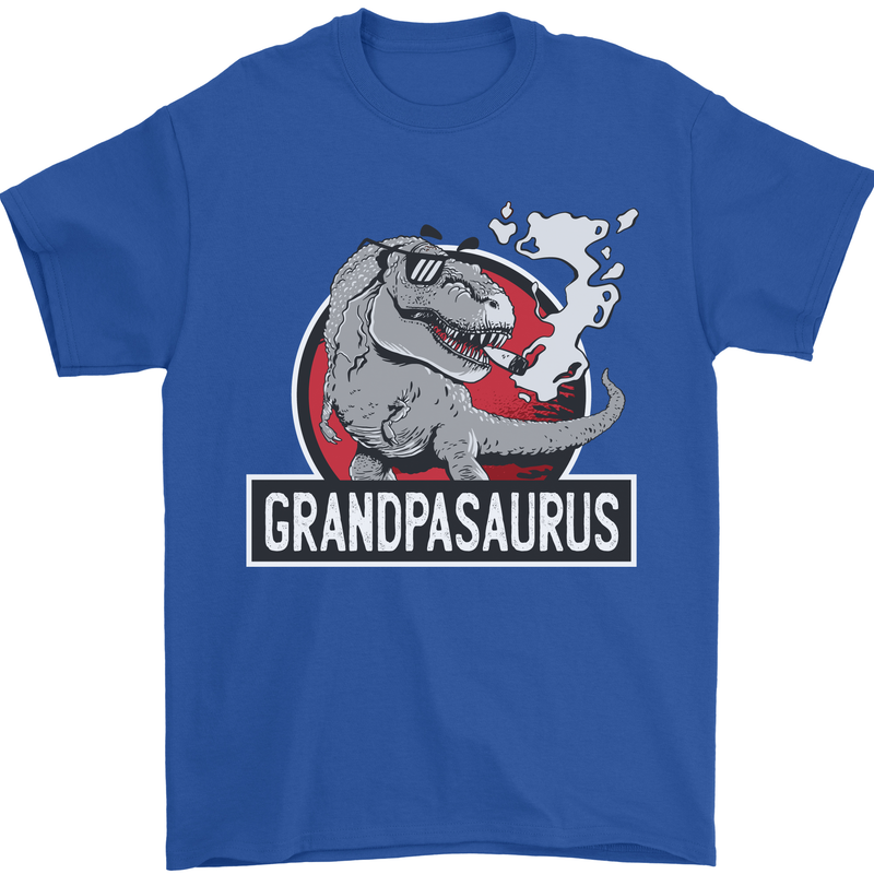 Grandpa Grandpasaurus Grandparent's Day Mens T-Shirt Cotton Gildan Royal Blue