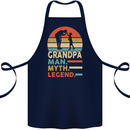 Grandpa Man Myth Legend Funny Fathers Day Cotton Apron 100% Organic Navy Blue
