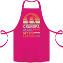 Grandpa Man Myth Legend Funny Fathers Day Cotton Apron 100% Organic Pink