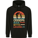 Grandpa Man Myth Legend Funny Fathers Day Mens 80% Cotton Hoodie Black