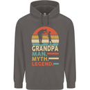 Grandpa Man Myth Legend Funny Fathers Day Mens 80% Cotton Hoodie Charcoal