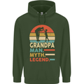 Grandpa Man Myth Legend Funny Fathers Day Mens 80% Cotton Hoodie Forest Green