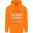 Grandpa Man Myth Legend Funny Fathers Day Mens 80% Cotton Hoodie Orange