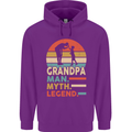 Grandpa Man Myth Legend Funny Fathers Day Mens 80% Cotton Hoodie Purple