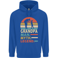 Grandpa Man Myth Legend Funny Fathers Day Mens 80% Cotton Hoodie Royal Blue