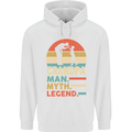 Grandpa Man Myth Legend Funny Fathers Day Mens 80% Cotton Hoodie White