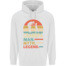 Grandpa Man Myth Legend Funny Fathers Day Mens 80% Cotton Hoodie White