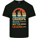 Grandpa Man Myth Legend Funny Fathers Day Mens Cotton T-Shirt Tee Top Black